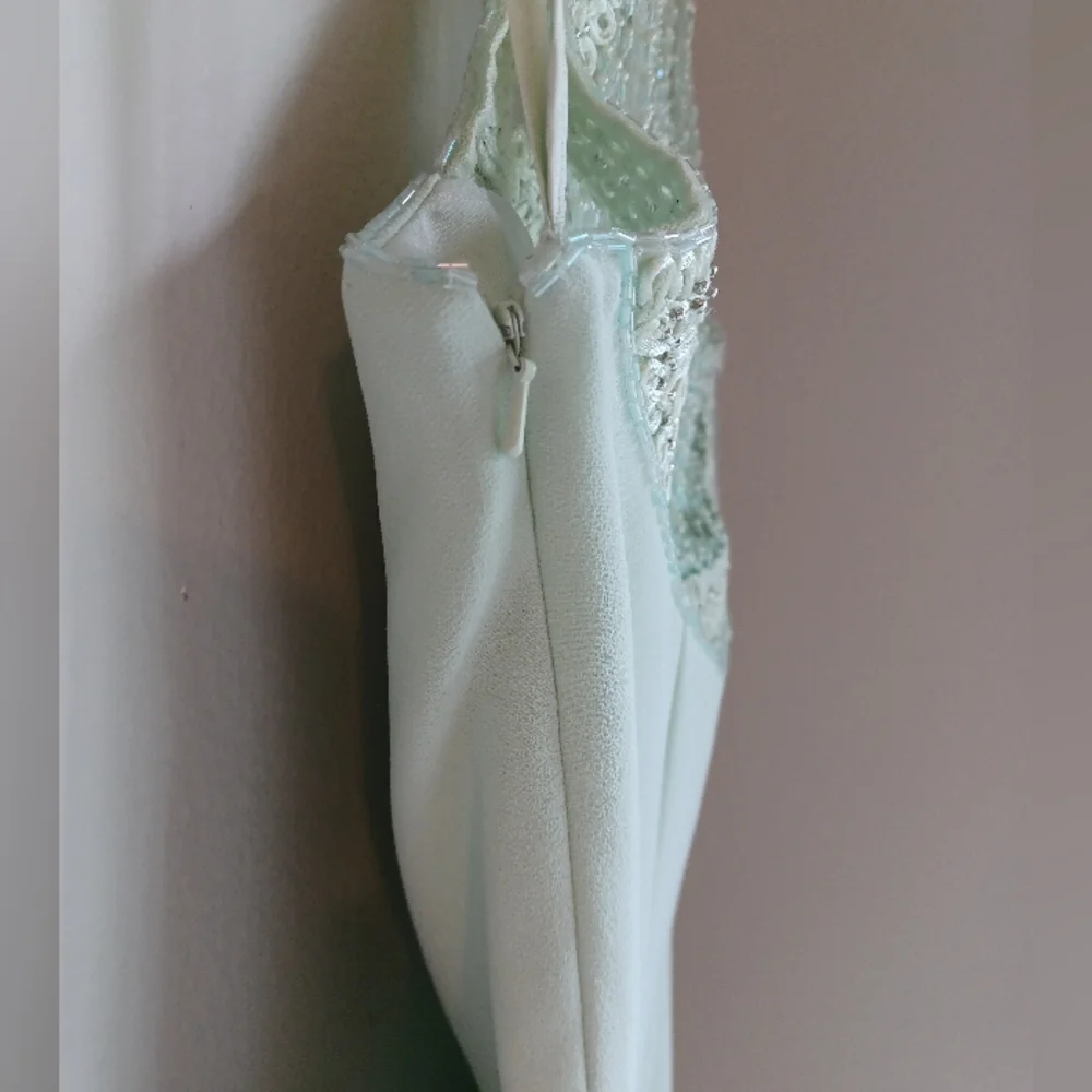 Vintage Alyce Designs Mint Green Beaded Gown - Picture 10 of 12